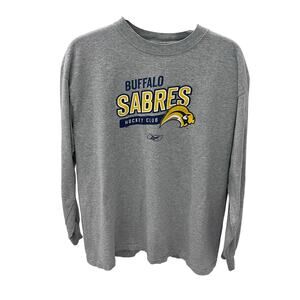 Reebok NHL Buffalo Sabres Gray Long Sleeve Graphic T-shirt ~ Men's LG